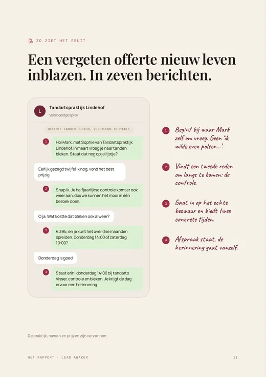 Een voorbeeldgesprek dat een vergeten offerte nieuw leven inblaast